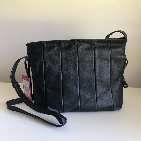 NEW Vince Camuto Dario Leather Black Crossbody Bag - Picture 1 of 10